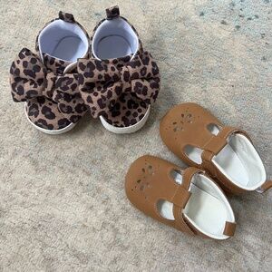 Two Pair Baby Girl Shoes 6 months